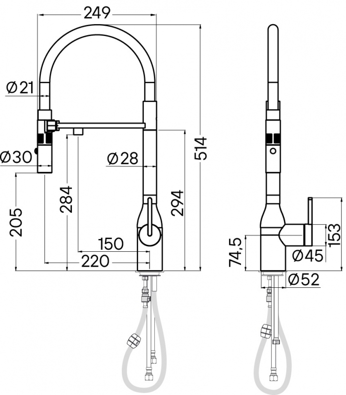 СМЕСИТЕЛЬ PAULMARK MAGNETO ONE ХРОМ/ЧЕРНЫЙ