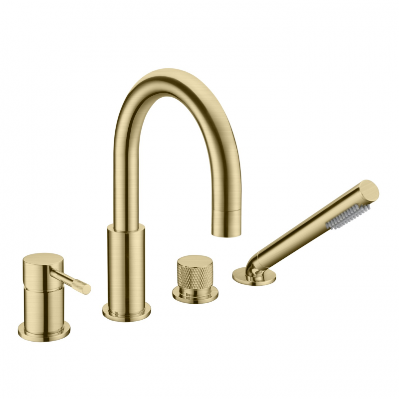 Смеситель врезной на борт ванны UNO Matt Gold