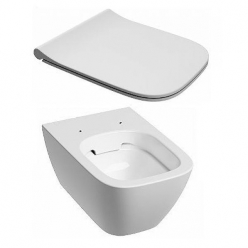 Инсталляция Geberit Doufix Delta 21 с унитазом KOLO MODO PURE с сиденьем с микролифтом Slim, безободковый