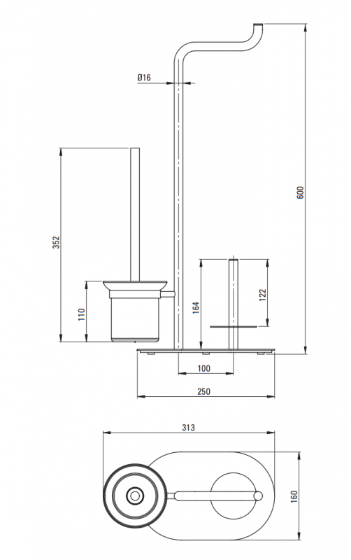 Стойка Deante с держателем для туалетной бумаги