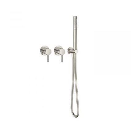 Душевая система AQUAme Siena Slim 002, встраиваемая, на 2 режима, с внутренней частью, без верхнего душа, нержавеющая сталь