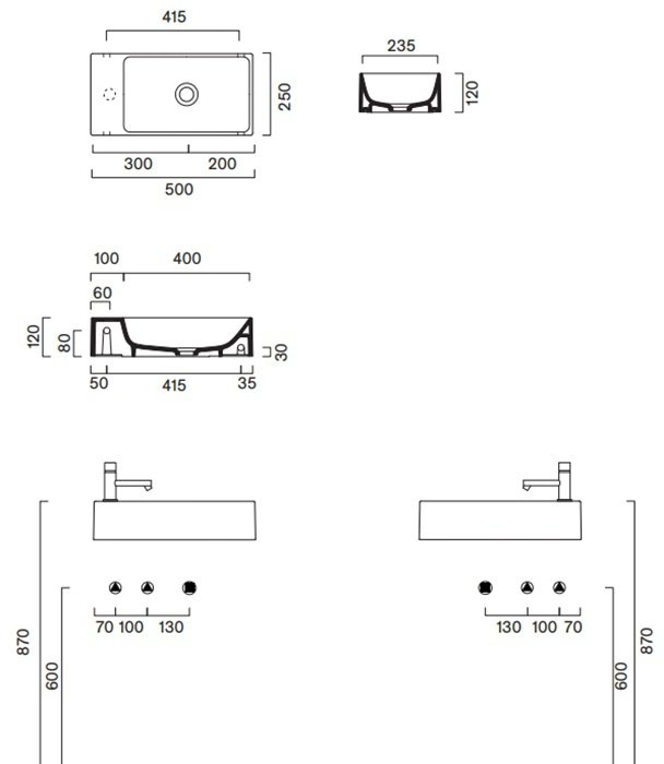 Умывальник Catalano Premium 50x25 белый