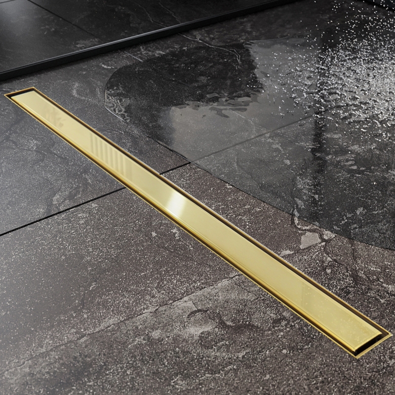 Душевой трап Roxen Supra Gold двусторонний под плитку