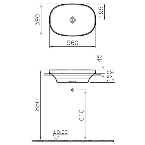 Умывальник Vitra Frame 56x39