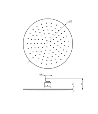 Верхний душ Deante CASCADA круглая - 250 мм золото брашированное