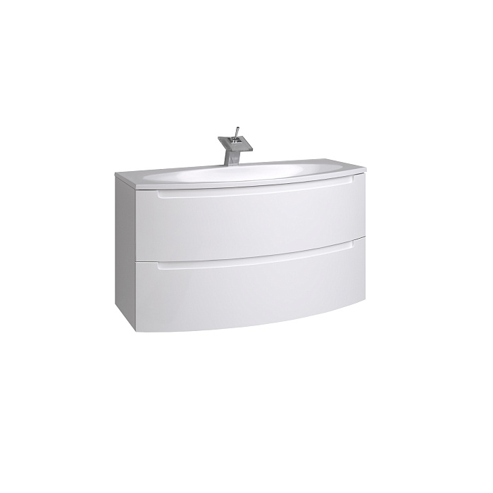 ТУМБА С УМЫВАЛЬНИКОМ Belux БАРИ, БЕЛЫЙ ГЛЯНЦЕВЫЙ