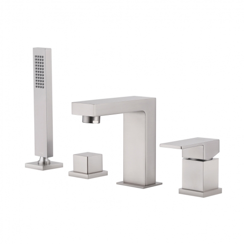 Смеситель ABBER Daheim  на борт ванны, нержавеющая сталь