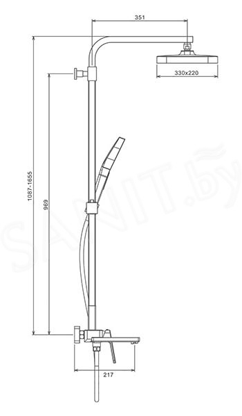 Душевая стойка Raglo R50 графит