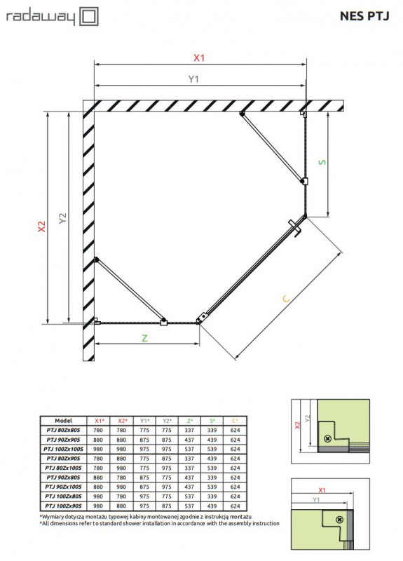 Radaway NES BRUSHED NICKEL PTJ 
