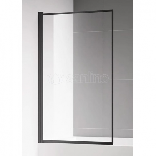 Шторка на ванну AQUAme, H-140 см, профиль черный