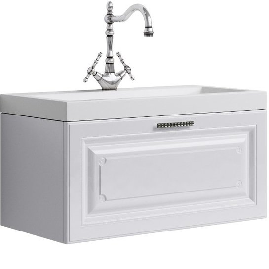 "Империя" Тумба с умывальником Infinity 800 подвесная, цвет белый
