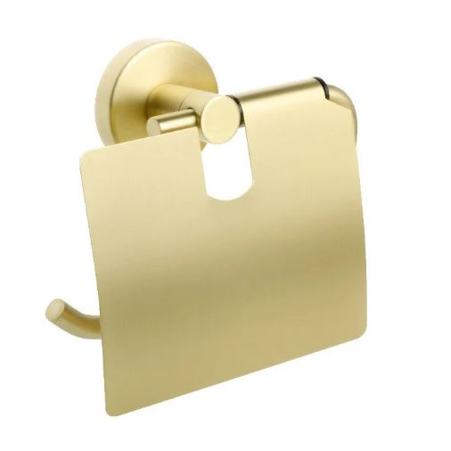 Держатель туалетной бумаги Fixsen Comfort  Gold с крышкой, цвет золото