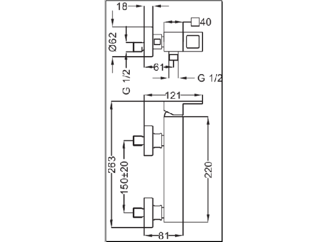 Смеситель для душа Cezares TREND с душевым набором