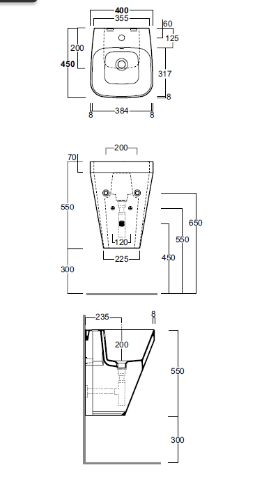 Раковина подвесная Simas Baden Baden 40х45х55 см, цвет белый
