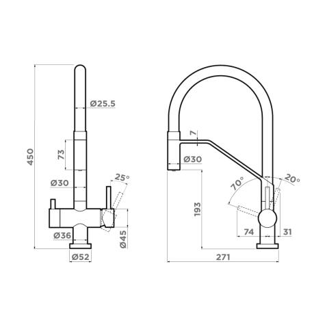 Смеситель для кухни Omoikiri Akeno C-BL хром/черный