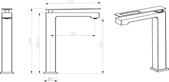 Смеситель Boheme Q для умывальника высокий BlackGold