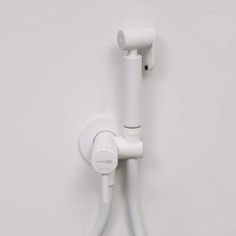 WasserKraft Встраиваемый смеситель для душа с гигиенической лейкой, белый
