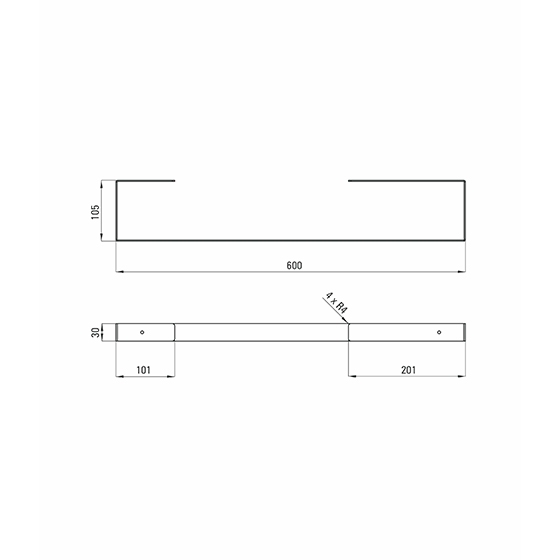 Держатель полотенец Deante MOKKO NERO, 60 см, черный