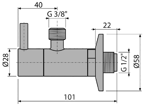 Угловой вентиль Alcaplast, с фильтром, 1/2"×3/8"