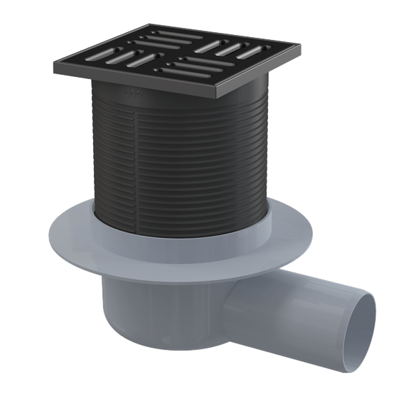 Сливной трап Alcaplast 105x105/50, черный матовый