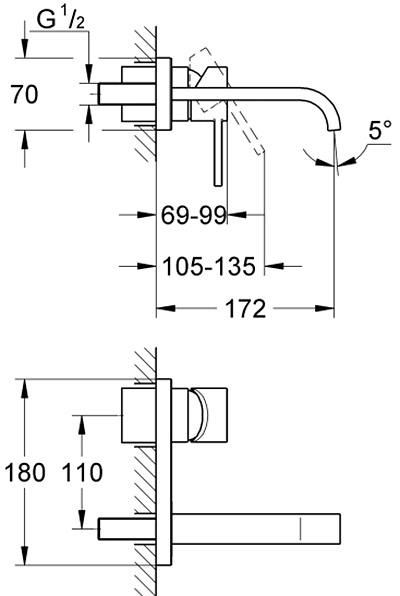 Смеситель для раковины Grohe Allure (хром)