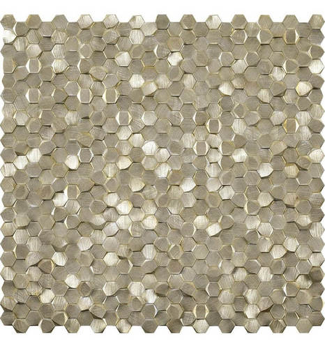 Мозаика LIYA Mosaic — Aluminium 3D Hexagon Gold 
