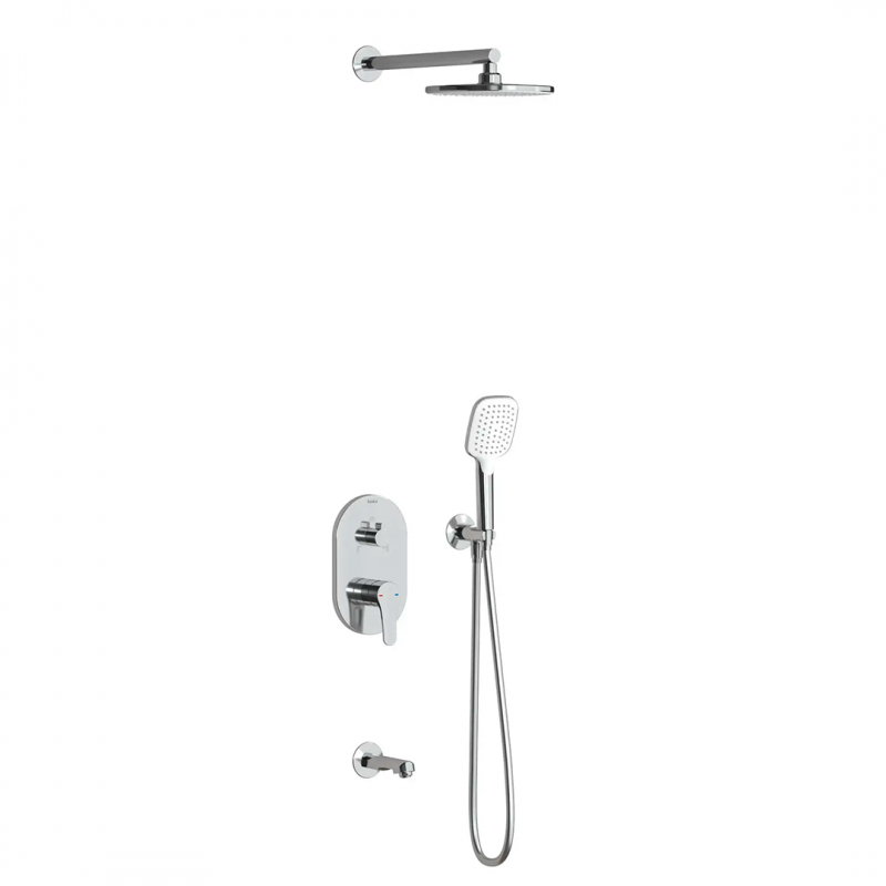 Teska Amos Душевая система скрытого монтажа 3-х функциональная, круглая, хром