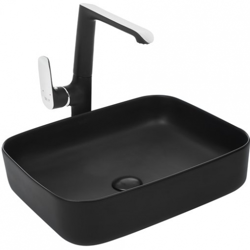 Умывальник накладной Welt-Wasser  50x39 матовый черный