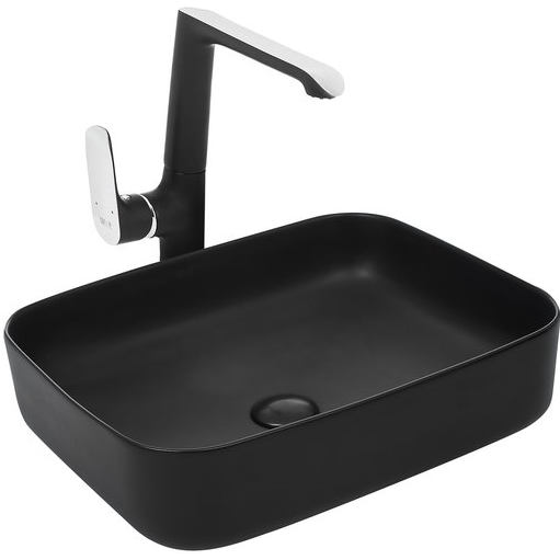 Умывальник накладной Welt-Wasser  50x39 матовый черный