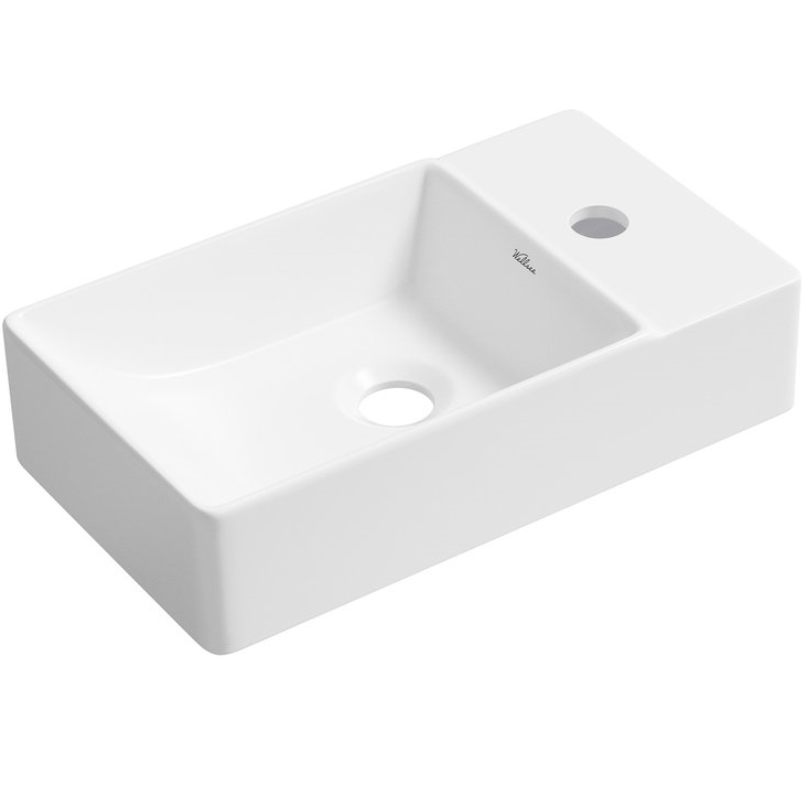 Умывальник накладной/подвесной Wellsee WC Area 40x22 белый глянец