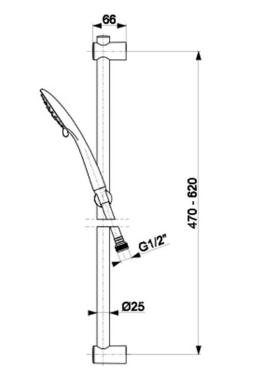 Armatura Moza Душевой гарнитур с 3-функц. лейкой, хром