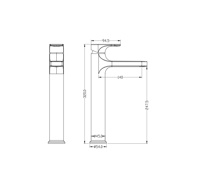 Смеситель для умывальника высокий BOHEME SPECTRE Bronze
