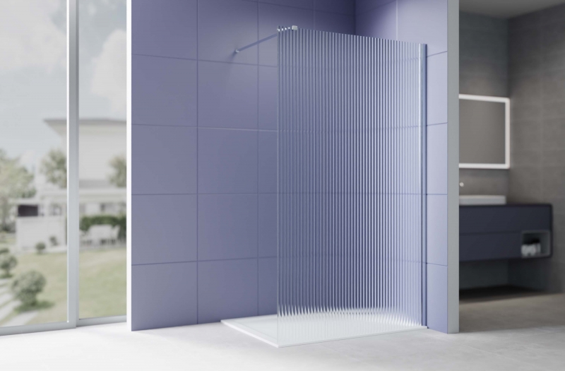 Душевая перегородка Walk In 120см с держателем  Aquatek  стекло рифленое, закаленное