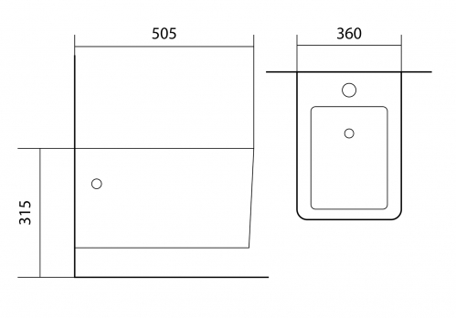 Биде подвесное AQUATEK ЛИБРА New 505*360*315