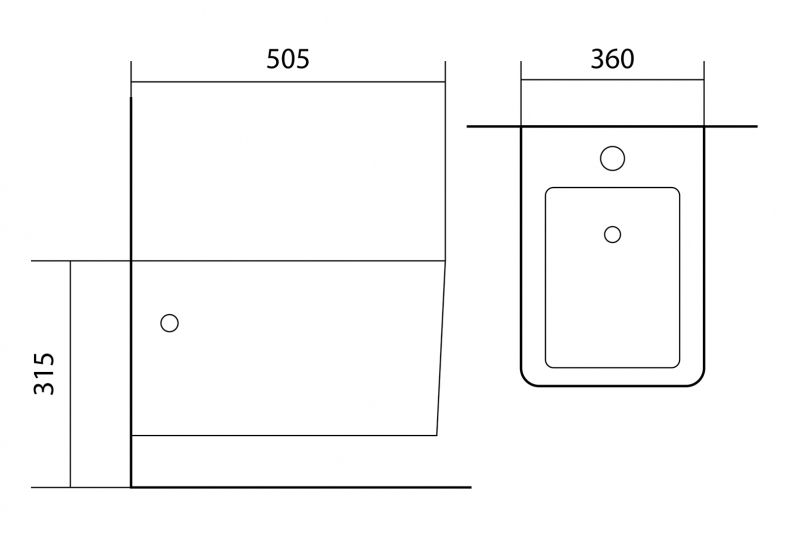 Биде подвесное AQUATEK ЛИБРА New 505*360*315