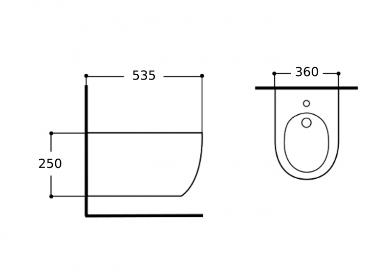 Биде подвесное Aquatek ЕВРОПА New 53,5*36*25