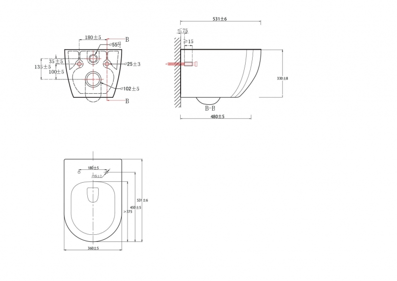 Унитаз подвесной   Aquatek ЕВРОПА  53,1*36*33 смыв торнадо с сиденьем Soft Close