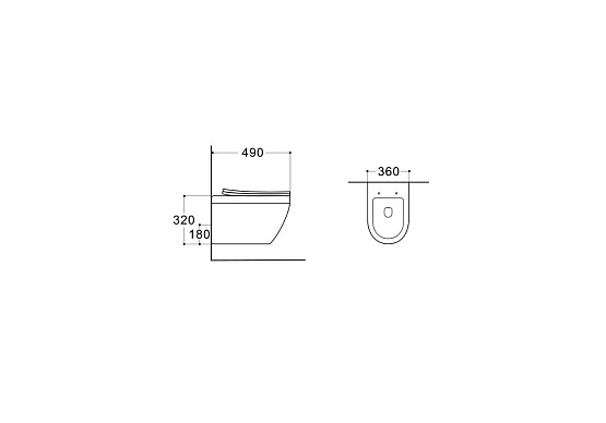Унитаз подвесной безободковый Aquatek ЛЕЯ 490*360*320 с сиденьем Soft Close