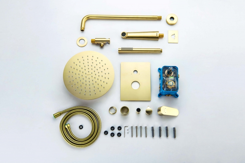 Set 4 в 1 душевой комплект AQUATEK шлиф.золото  Оберон