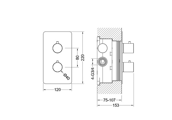 Душевая система AQUATEK, ПОТОЛОЧНЫЙ ВЕРХНИЙ ДУШ 3 режима