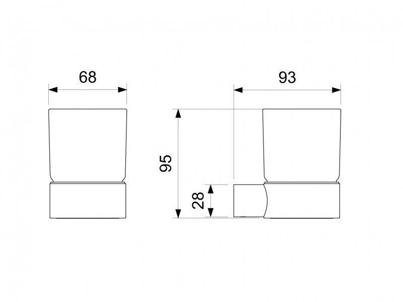 Стакан с держателем AQUATEK Лира хром