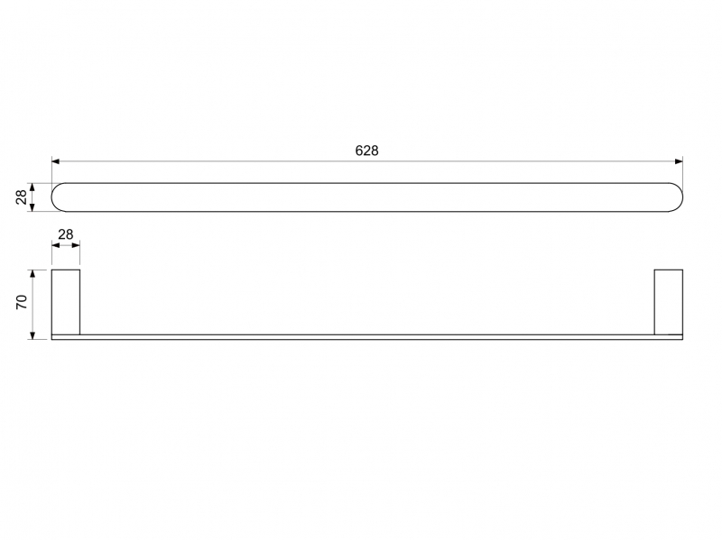 Полотенцедержатель 600 мм AQUATEK  Лира хром