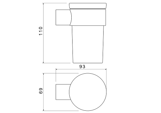Стакан с держателем подвесной AQUATEK Лира, хром