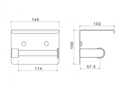 Бумагодержатель с полкой AQUATEK,  Европа