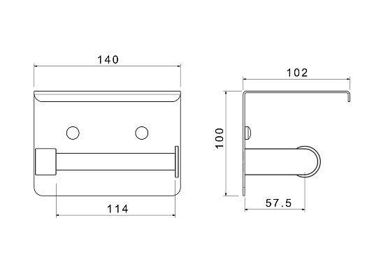 Бумагодержатель с полкой AQUATEK,  Европа