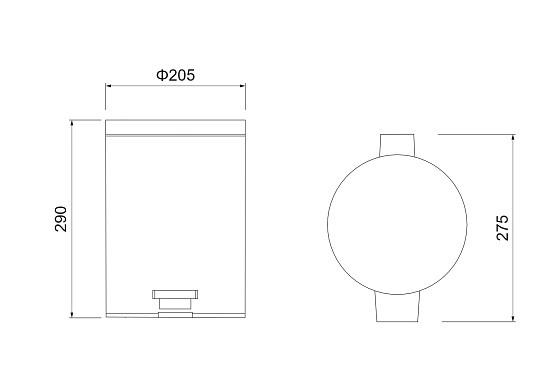 Корзина для мусора с педалью, 5л AQUATEK, полир. хром 