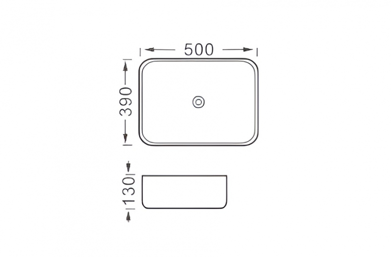 Раковина накладная Aquatek ВЕГА  500*390*130мм, цвет белый матовый