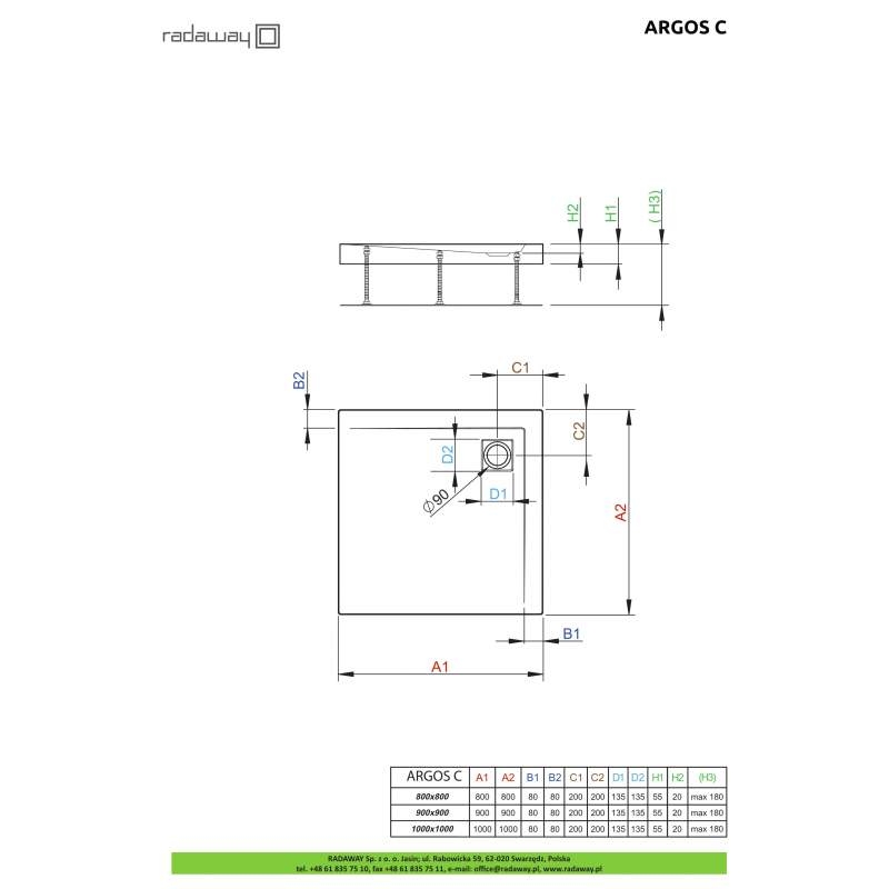 Душевой поддон Radaway Argos C 