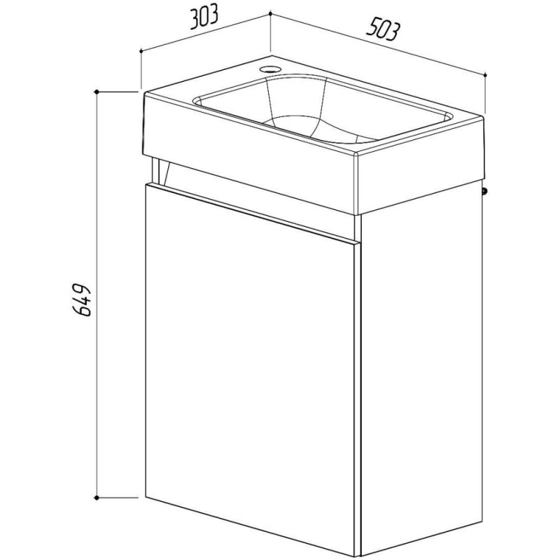 Тумба под умывальник Темпо НП 50 белый глянцевый 