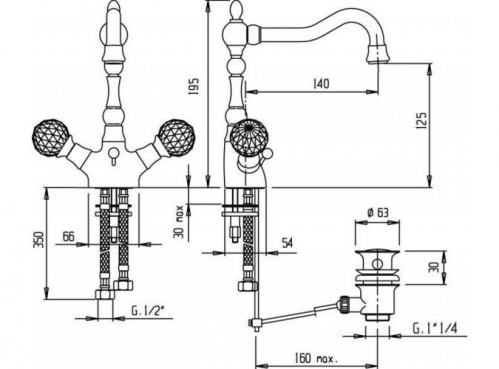 Смеситель для раковины Cezares ATLANTIS LS2